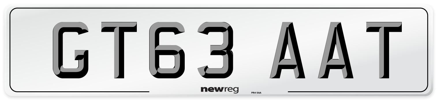 GT63 AAT Number Plate from New Reg